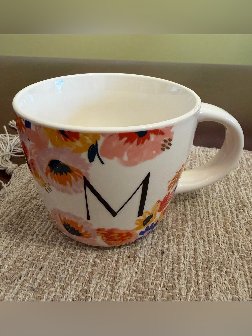 Opalhouse Floral Monogram ‘M’ Stoneware Mug